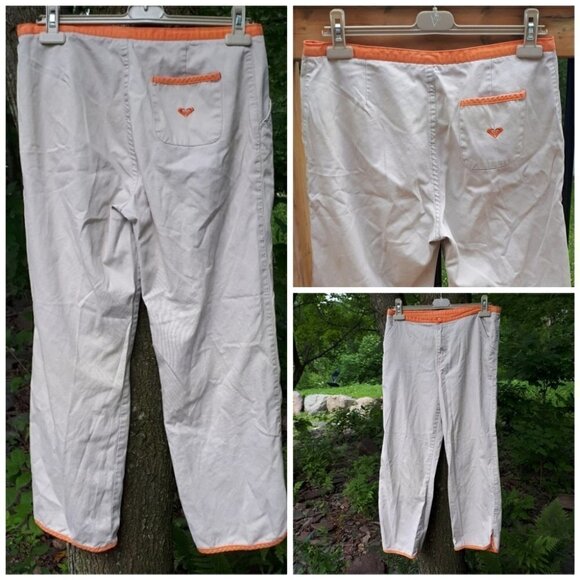 𝅺roxy TAN & CORAL TROUSERS - Picture 1 of 4